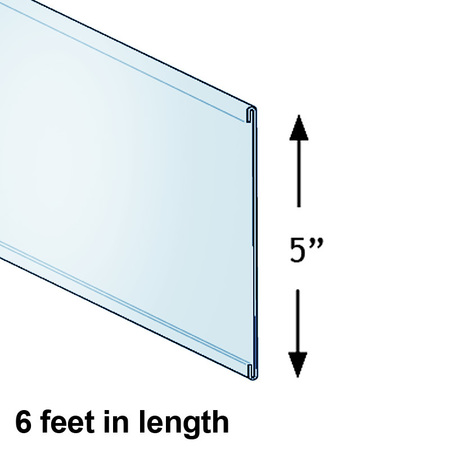 Azar Displays 72"L x 5"H Clear C-Channel, PK5 600085